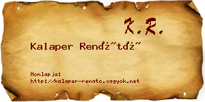 Kalaper Renátó névjegykártya